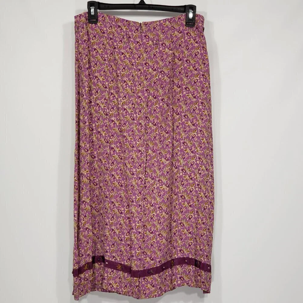 April Cornell  Purple Floral Skirt  Size Small  Cottagecore Grandmacore Feminine - Picture 3 of 5